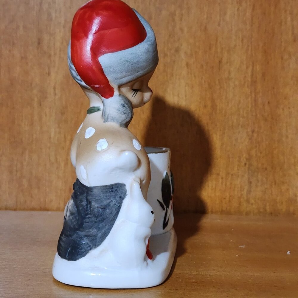 1978 Rudolph Reindeer Candle Holder 4" Porcelain vintage figurine Jasco Christma - Picture 4 of 11